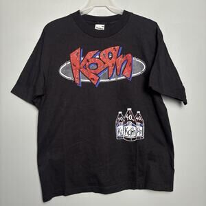 Vintage Y2K KORN Rock Band Shirt 40oz Bottles Tour Shirt Large